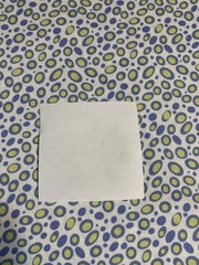 “Go Girl” Ovals & Polka Dots Fabric Remnant By Top Drawer Blue Green And White