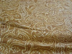 1 of 38 yds MOTIF Fabric Paisley print Drapery caramel tan 54″ x 36″ BTY