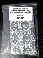 Silent Cinema by Jenean Morrison Gray & White Flower Designs – Cotton – 36″x42″