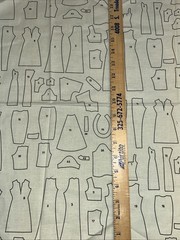 Fabric Material Sewing Patterns On White 18” X 18” And 20” x 23” UNIQUE!