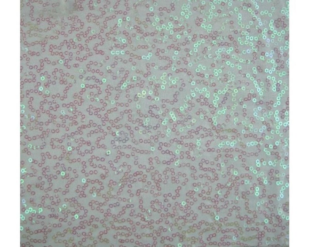 Luxury Sequin Dance Wear Stretch Fabric Material – WHITE PEARL