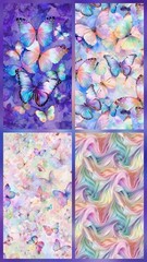 Flutter by Timeless Treasures Multicolor Butterflies Cotton Fabric by The Yard