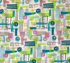 Easy Wash & Care Fabric-Swizzle Stix Muli- Cotton.Poly – BTY – x 44″