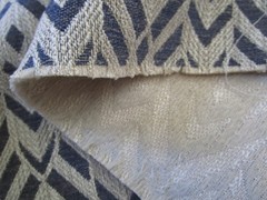 Cervantes Woven Fabric in Navy & Beige Gaston y Daniela 65″L x 55″W Global Geo