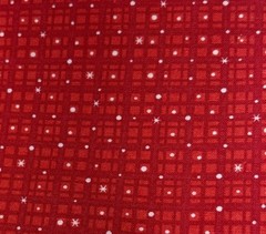 Red Cotton Fabric 10″x42″ White Star Grid Pattern Sewing Quilting Crafts