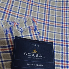 Scabal St Tropez Seersucker Cotton Elastane Fabric Gray 2.0m/2.2yd England
