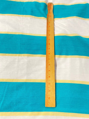 Wide stripe cotton polyester knit fabric 26″ x 62″/turquoise,white,yellow stripe