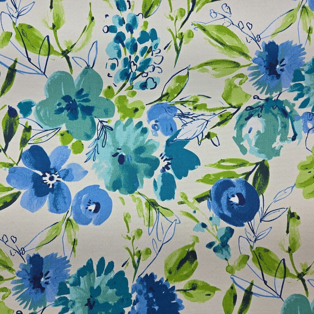 2 Yds Richloom Bettina in Aqua 54″ Wide 100% Polyester Outdoor Flowers