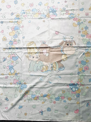 VTG Precious Moments Boy & Cow Pastel Crib Panel Spectrix 44″x35″