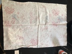 GP&J BAKER Rose Pompadour in Red & Blue 24 x 34″ Floral Fabric Sample