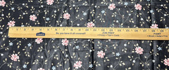 Vintage Glazed Cotton Chintz Black Small Floral 5th Avenue Designs BT Half Y #22