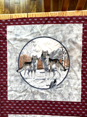 Cranston V.I.P Print Works Bears and Wolf Fabric Panels 43 to 44 wide X 1 yard