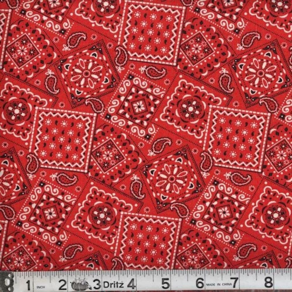 Bandana Paisley Red Fabric