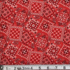 Bandana Paisley Red Fabric