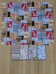 5 fat quarters dog prints cotton for quilting, pet accessories, or DIY