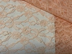 2 Yds Pretty Pink and 2 Yds Peach Lace Fabric