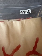 Fabric Lot 1 Yd 16 Ins 54 W Ocean Coastal Red Coral Cream Background Upholstery