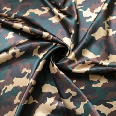 By Yard Camouflage Pattern Satin Fabric Charmeuse Lining Material Soft