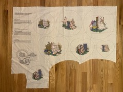 Cottage Core Country Fair Craft Panel Band Box Lid Or Pillow Or Appliqué Panels