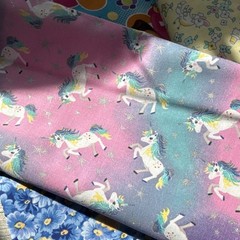 Lot fabric 1 yard each Little Dolly by Elea Lutz Multicolor . Unicorn Floral