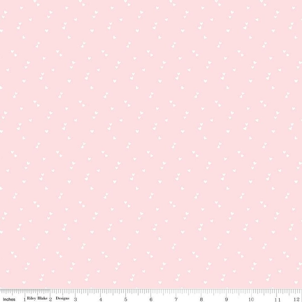 1/4 Yard 9×42 Riley Blake “Seasonal Basics” Hearts Pink Valentine’s Day Cotton