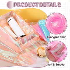 10 Yards x 59″ Clear Iridescent Organza, for Pink Red Laser