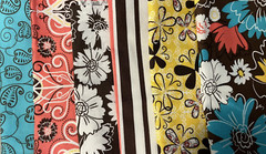 25-5-137 6 Coordinating Fabric Remnants-Cotton-See listing 4 sizes-quilts,crafts