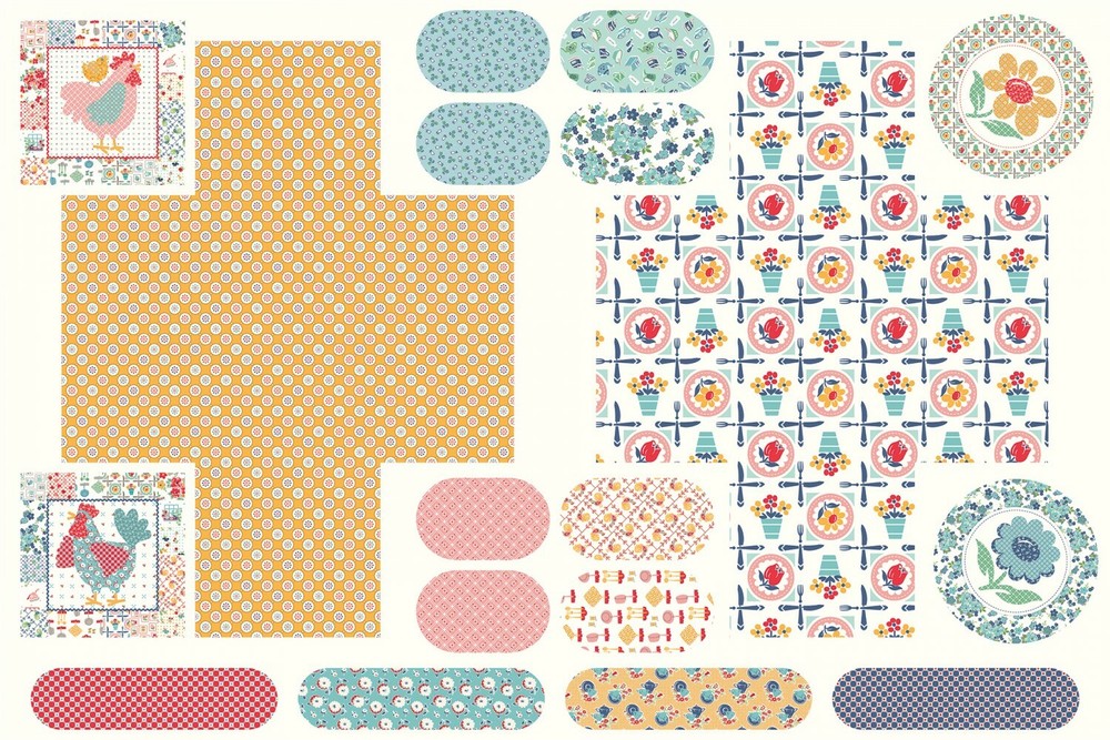 Cook Book Home Dec Hot Pad DIY Panel 36in X 54in Lori Holt