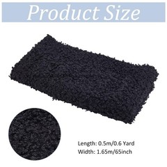 MAYJOYDIY 1.9 Yards Black Curly Sherpa Fleece Fabric 30 Inches Lambskin Thermal