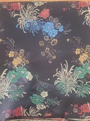 Black Floral Chinese Brocade Fabric – 3 Yards 46″ Wide