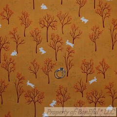 BonEful FABRIC FQ Cotton Quilt Orange Brown Coffee Bean Food Drink Snack Kitchen