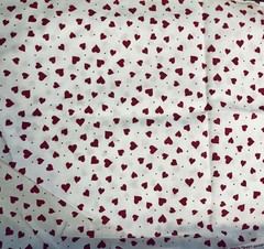 Novelty Springs Industries “DEAR HEARTS” # 8497 Red Hearts & Dots on White BTFQ
