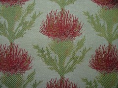 Scottish Thistle Curtain Fabric Rosso Upholstery Cushion Blind Use Jacquard