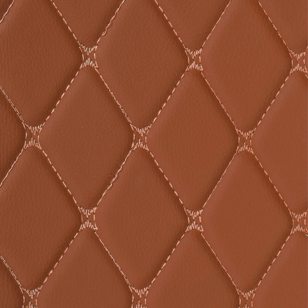 Brown Quilted Vinyl Faux Fabric 59″ Wide Foam Backed Car Headliner Upholstery