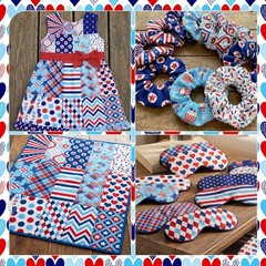 Hahafelt 80 Pcs 10”x10” Patriotic Quilting Fabric Square Red Blue White Fab…