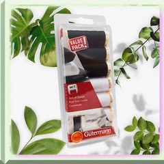 Black and White Polyester Thread Set 7 Spools