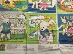 Avlyn Inc BEDTIME FOR BUNNY Fabric Panel Colorful Storybook 30in X 42in