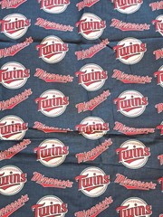 Minnesota Twins Toss Dark Blue Cotton Blend Fabric Sold by the yard