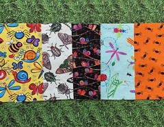 Bug Jar Quilt Fabric, 25 Assorted 4 1/2”x6” Rectangles, FREE Bug Jar Pattern #1