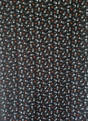 Skull & Cross Bones Halloween Fabric YARD Black White Orange