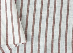Soft Touch 100% Linen Fabric – Lightweight Vertical Stripe – 51″ Wide, 3 Yards f