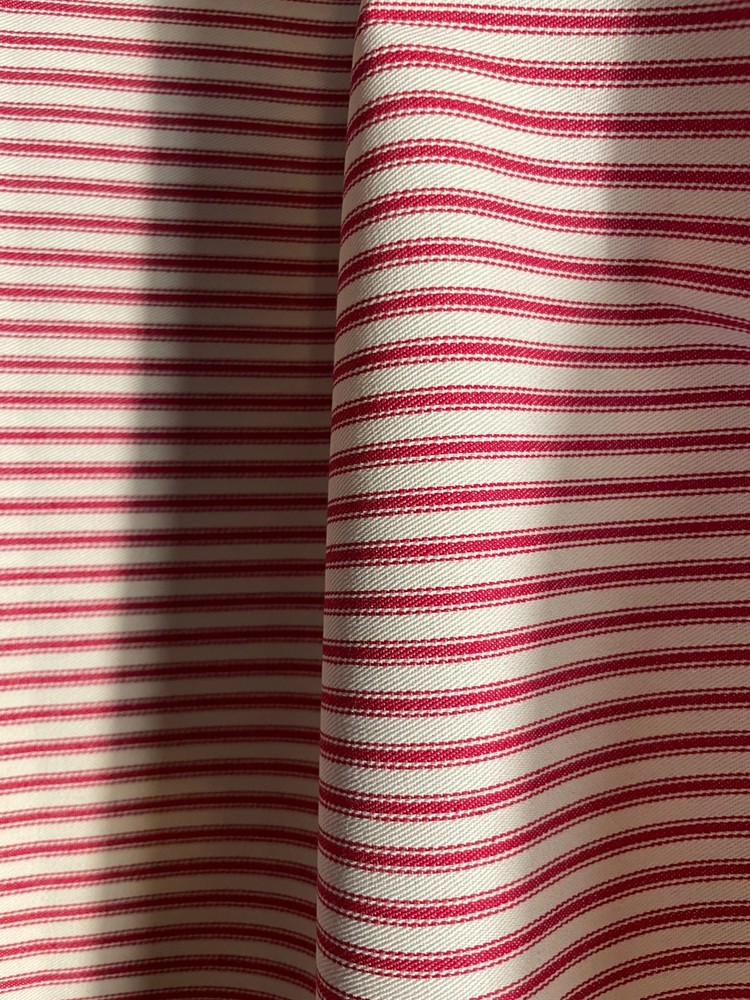 Waverly Red Ticking Stripe Fabric 100% Cotton 44/45″ Wide 5.5 Yards Farmhouse