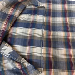 3.5 YARDS Vintage Lightweight FABRIC Plaid Blue 60” Wide – Large 128×60” Piece