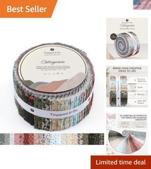 Floral Jelly Roll Fabric Bundle – 40 Soft Cotton Strips for DIY Projects