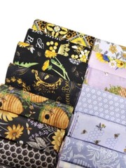 10 Fat Quarters – Assorted Honey Bee Bumblebee Hive Honeycomb FQ Bundle M229.03