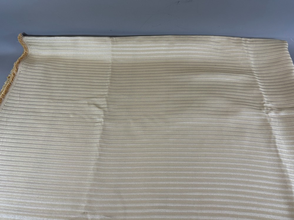 2 yds Vertical Stripes Beige Ivory Light Texture Upholstery Fabric Tone on Tone