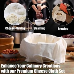 Ultra Dense Cheesecloth 8Pcs lbs Cooking Cheese Making Cotton Fabric lbs Beige