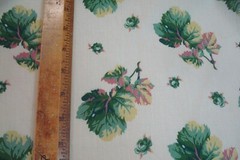Remnant Shabby Cottage Fabric Roses & Leaf print Quilt Craft 40″ x 60″ BTP