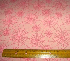 1 yard MODA Hey Boo PINK SPIDER WEBS on BUBBLE GUM PINK 100% Cotton Fabric