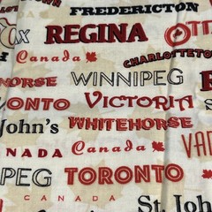 Canada Theme Maple Leaf Fabric 4 Pc Lot Quilting Crafts Sewing Cotton Prints
